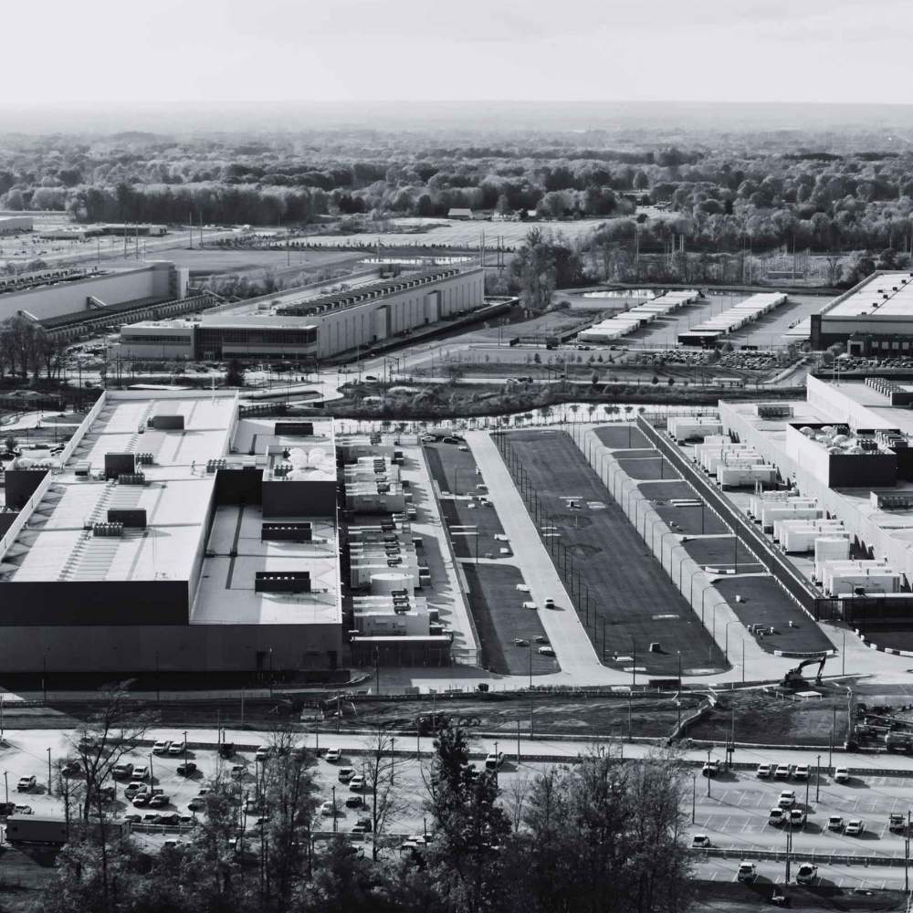 Large industrial facility supported by custom software and connected operational systems