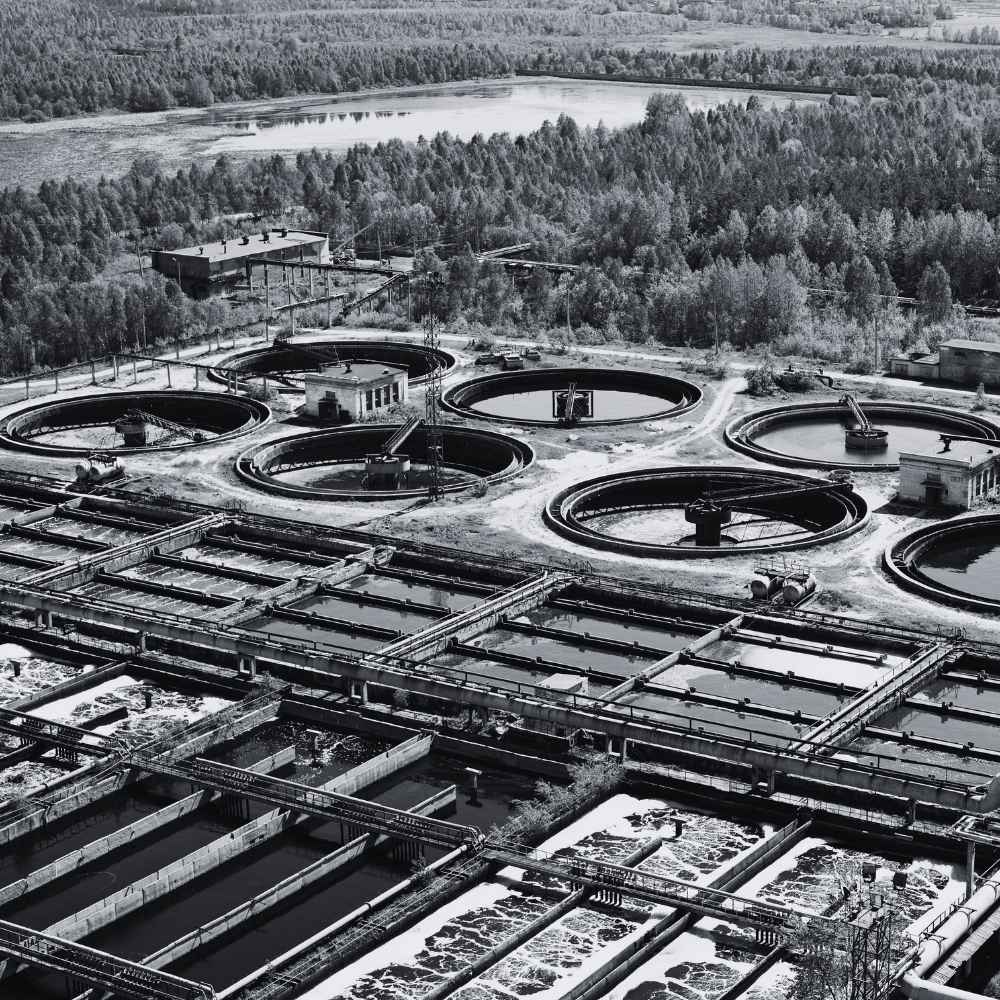 Water treatment facility using process equipment supported by modular skid systems