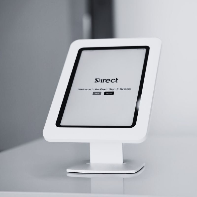 Digital Visitor Sign-In Software kiosk with iPad self-service check-in